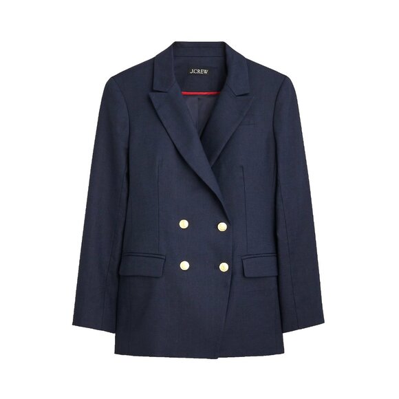 J. Crew Jackets & Blazers - NWT J.Crew Greta Blazer in Navy Blue Stretch Linen Blend Jacket 8